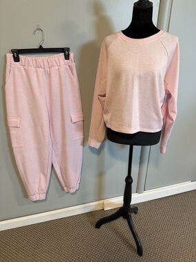 Express Pink Lounge Set | Small Top / Medium Joggers | Matching Set | Soft Cozy